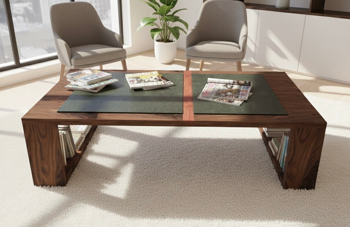 iJ-v2 Books & Stone Coffee Table