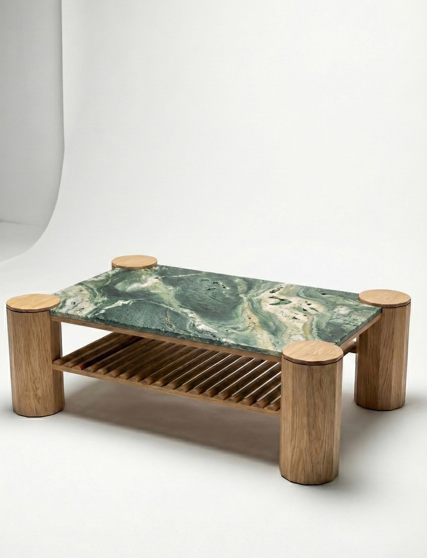 iE-v1 Columns and Stone Coffee Table