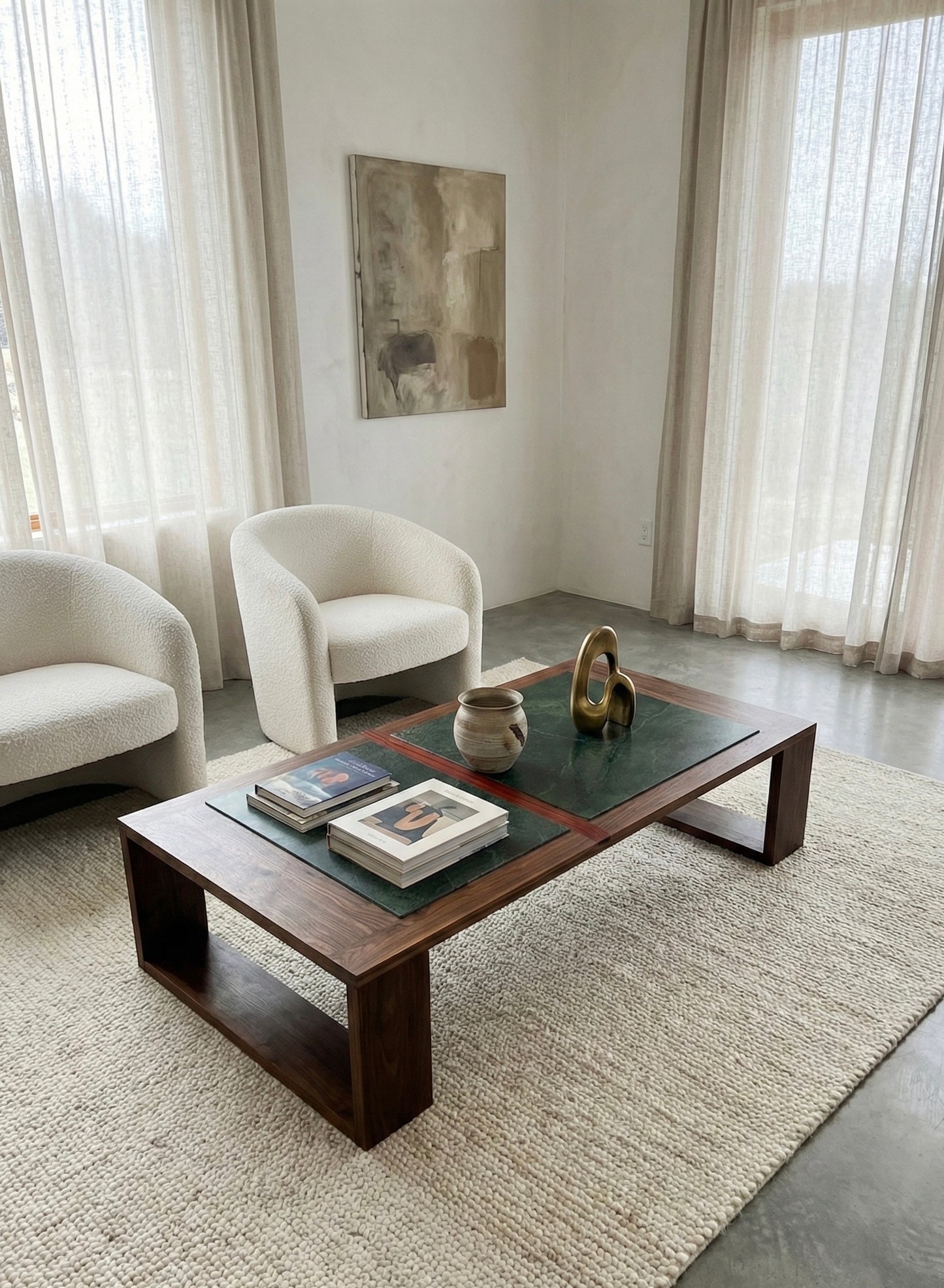 iJ-v2 Books & Stone Coffee Table