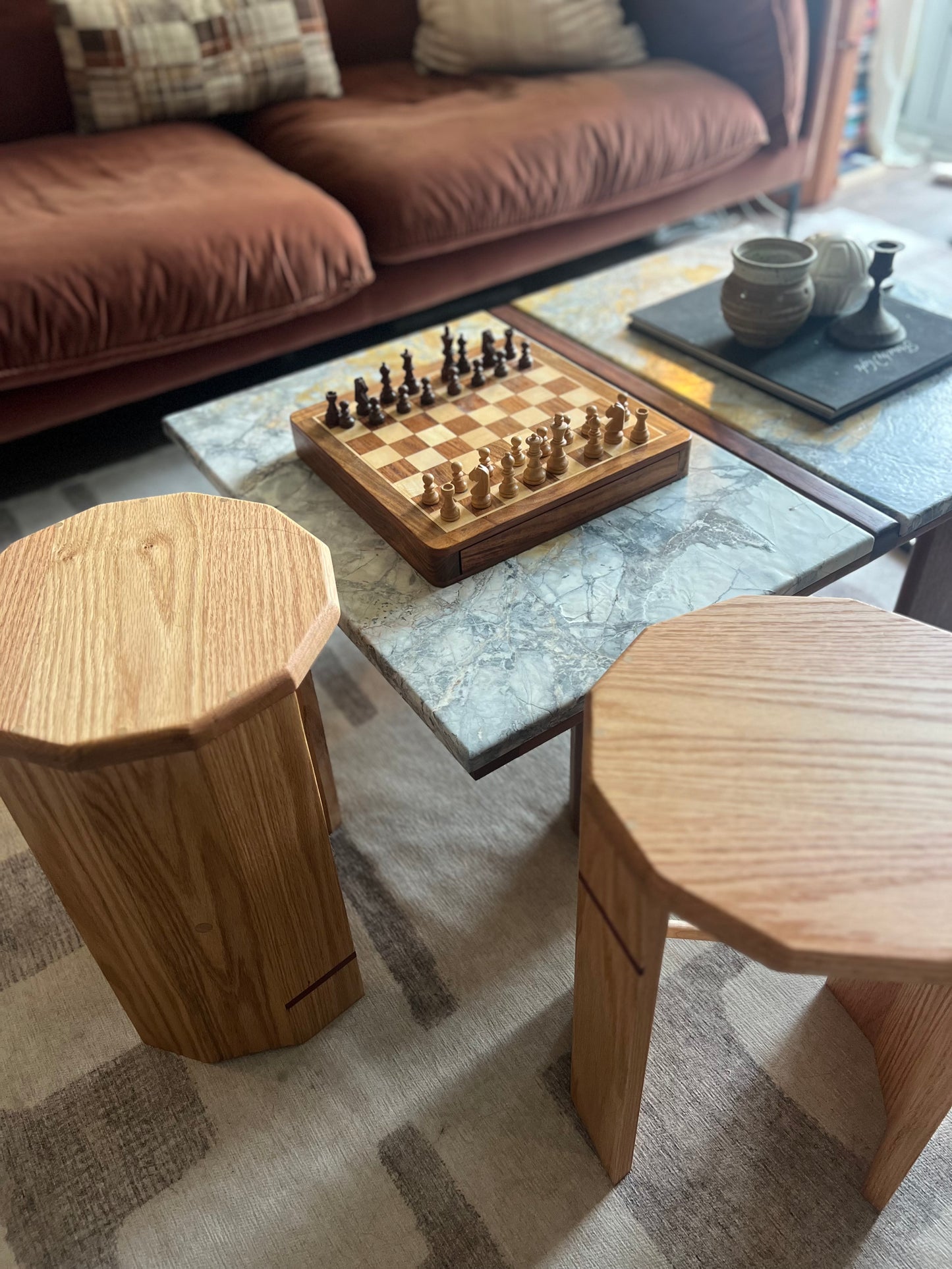 The Split Column - Side Table & Stool In One