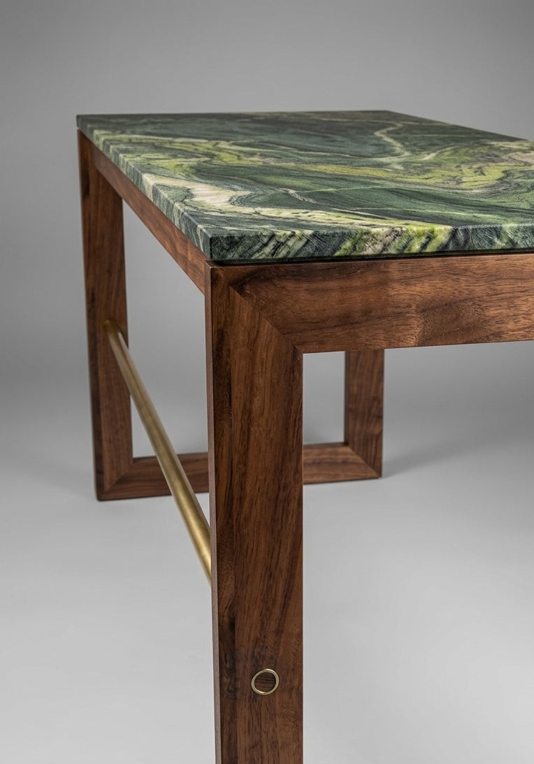 Floating Stone Brass Rod Desk