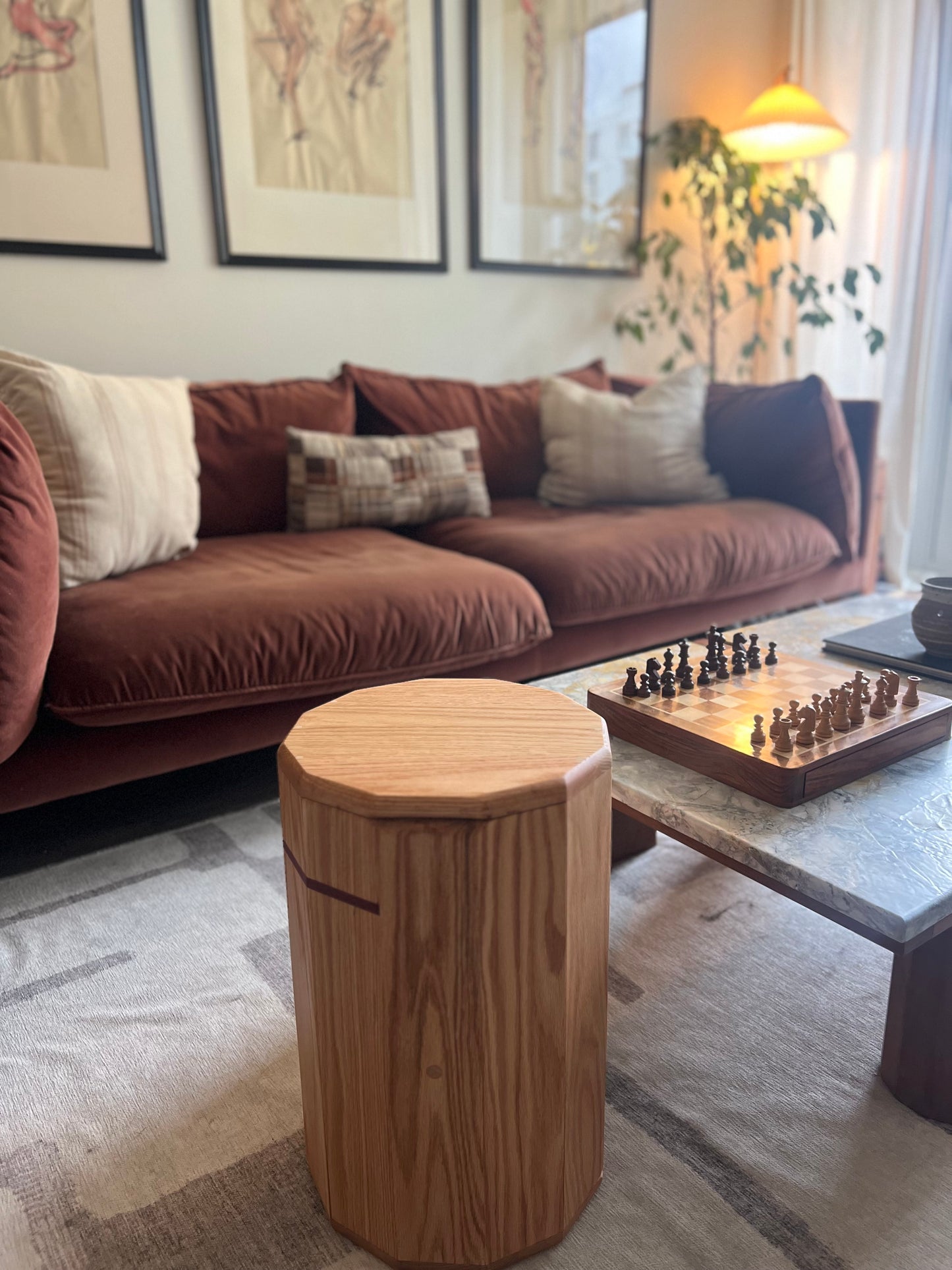 The Split Column - Side Table & Stool In One