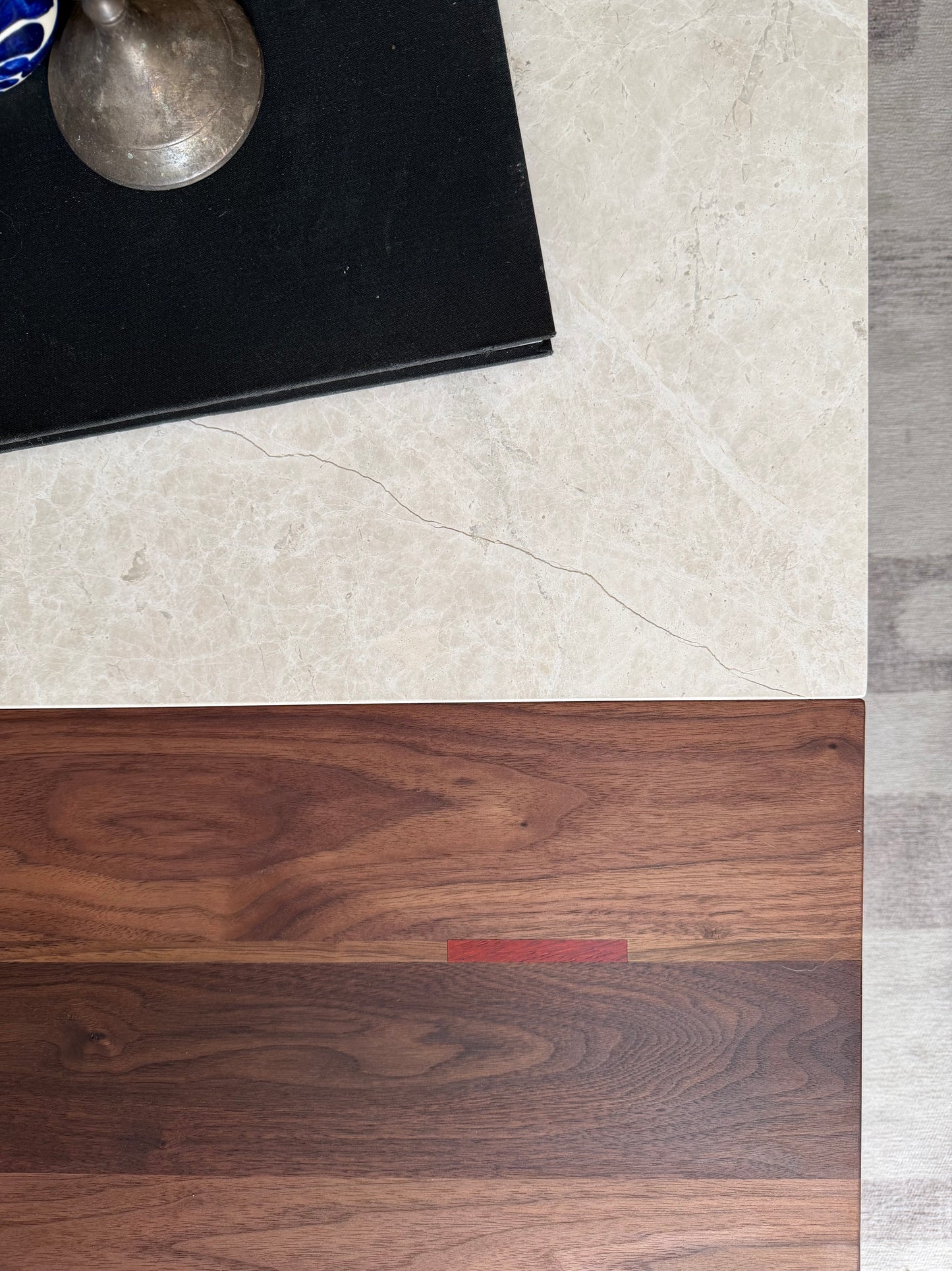 iJ-v4 Floating Wood & Stone - MCM Coffee Table