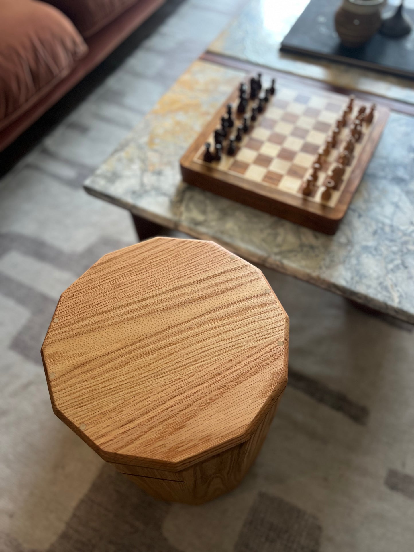 The Split Column - Side Table & Stool In One