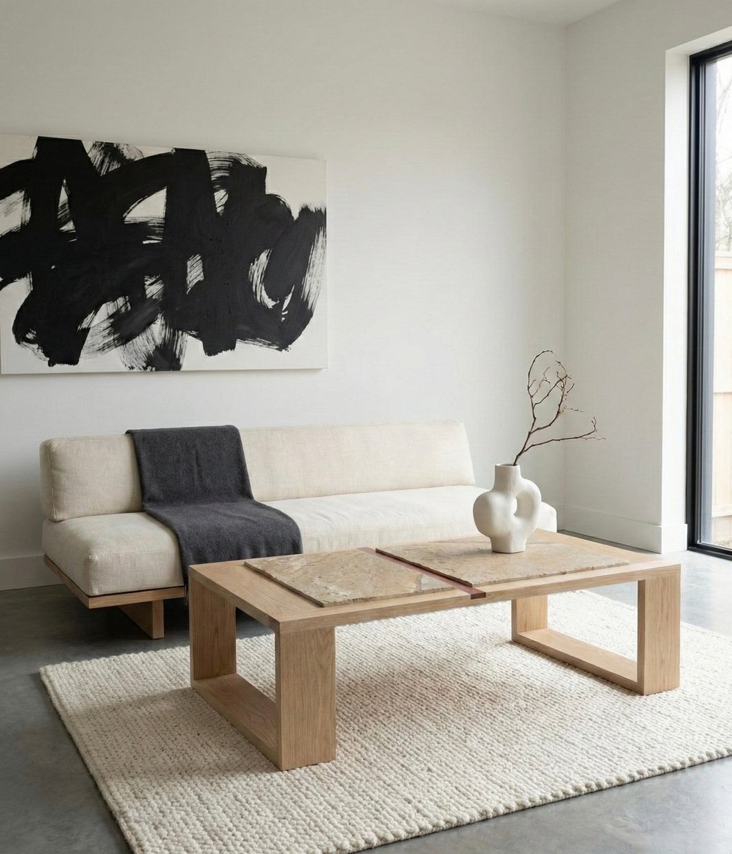 iJ-v2 Books & Stone Coffee Table