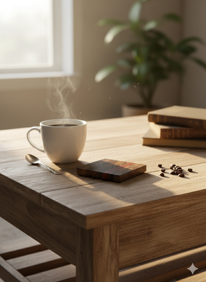 The Signature Redline Coaster Set | Walnut End Grain